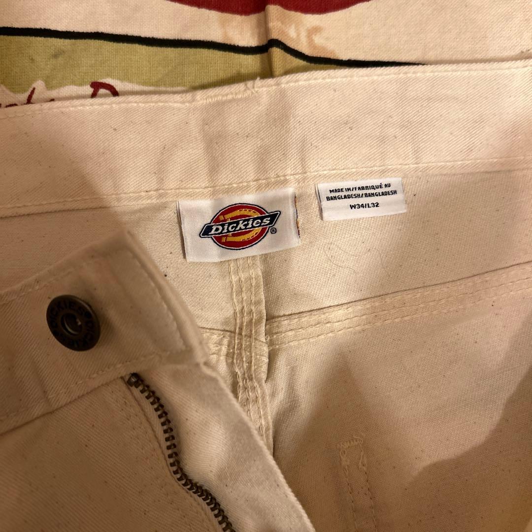 新品　Dickies 生成り　ホワイト　ペインターパンツ　34×32