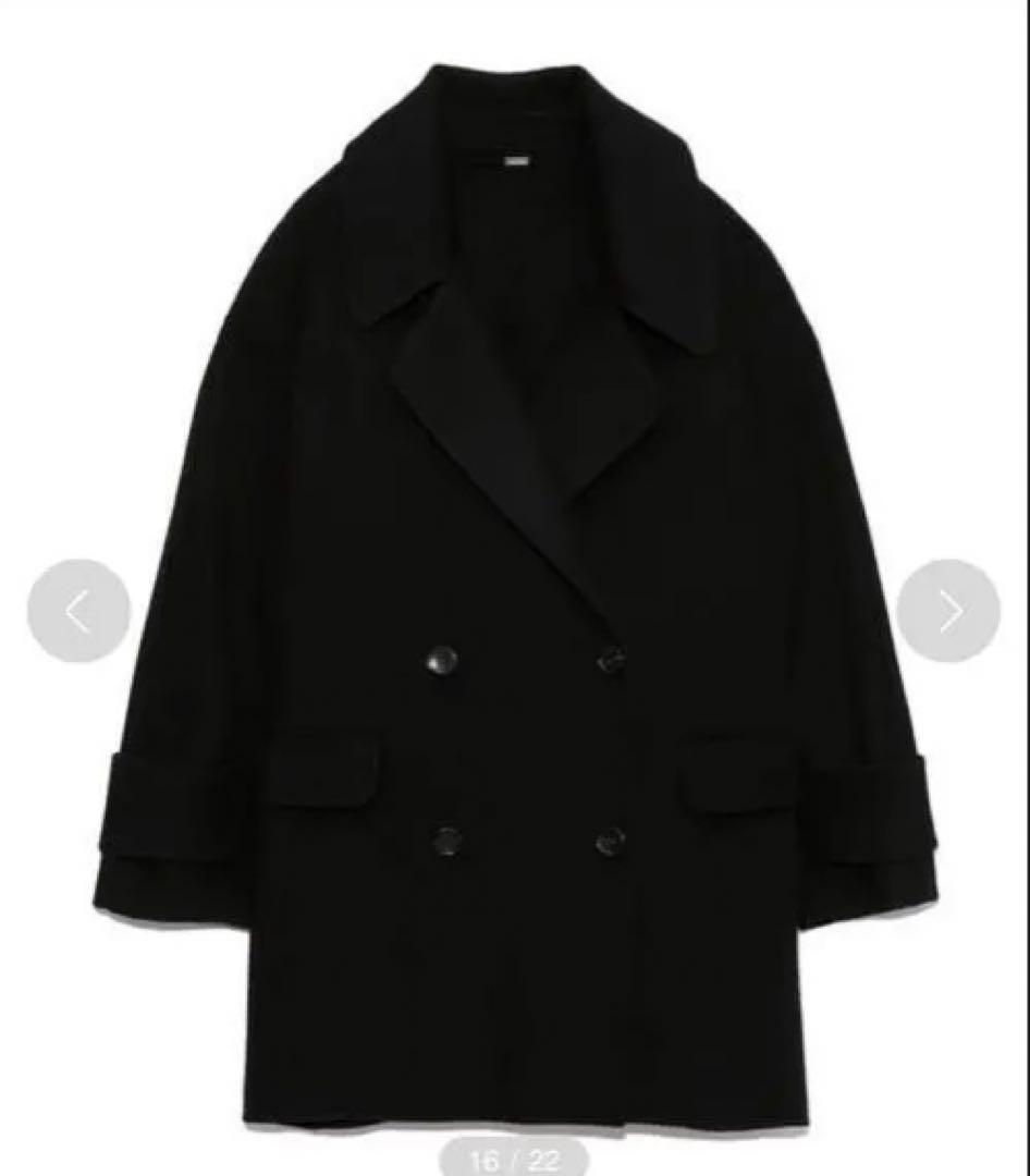 mila owen フラップポケットハーフ丈コクーン接結コート