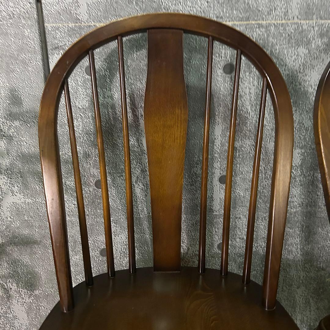 あき꧁飛騨産業 HIDA꧂キツツキマーク ボウバックチェア2脚 ウィンザー