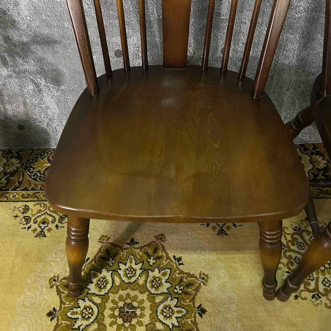 あき꧁飛騨産業 HIDA꧂キツツキマーク ボウバックチェア2脚 ウィンザー