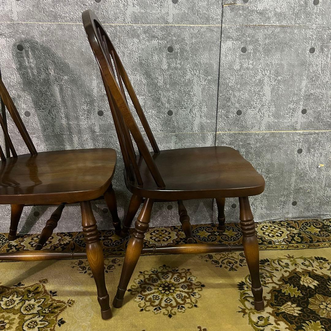 あき꧁飛騨産業 HIDA꧂キツツキマーク ボウバックチェア2脚 ウィンザー