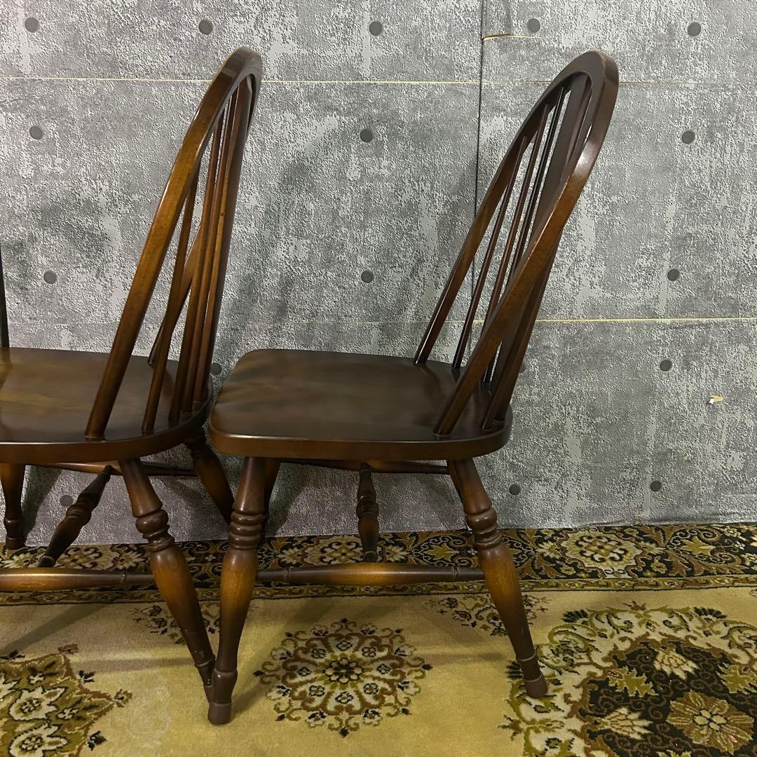 あき꧁飛騨産業 HIDA꧂キツツキマーク ボウバックチェア2脚 ウィンザー