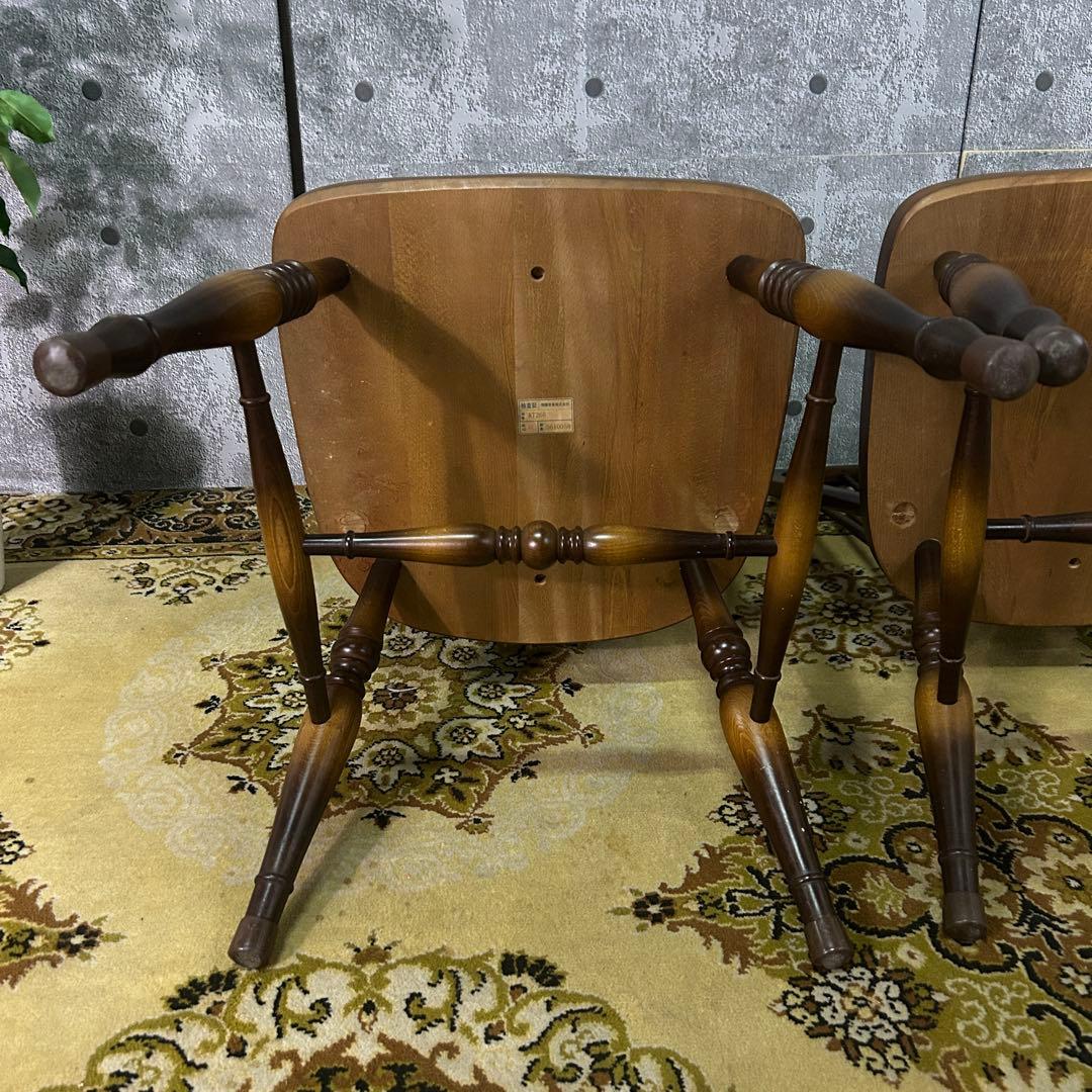 あき꧁飛騨産業 HIDA꧂キツツキマーク ボウバックチェア2脚 ウィンザー