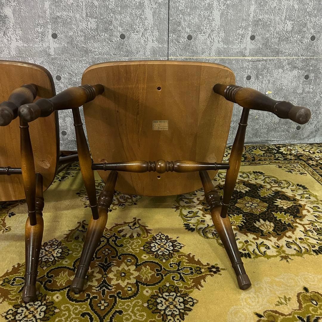 あき꧁飛騨産業 HIDA꧂キツツキマーク ボウバックチェア2脚 ウィンザー