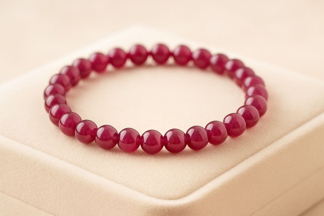 【❣️蘭❣️】ルビー翡翠のゴムブレスレット
