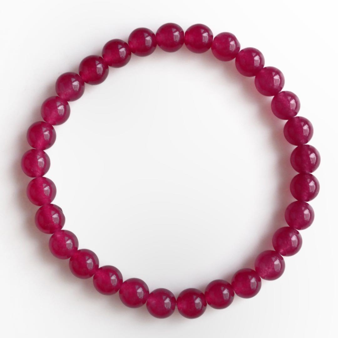 【❣️蘭❣️】ルビー翡翠のゴムブレスレット