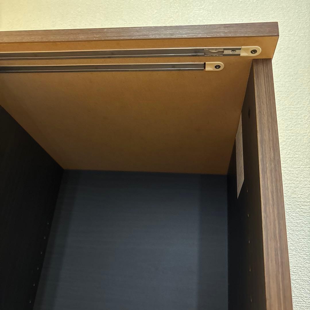 すきまくんシリーズ ブラウン木製スライド扉シューズラック