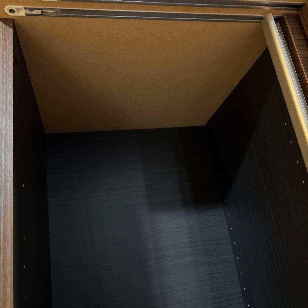 すきまくんシリーズ ブラウン木製スライド扉シューズラック