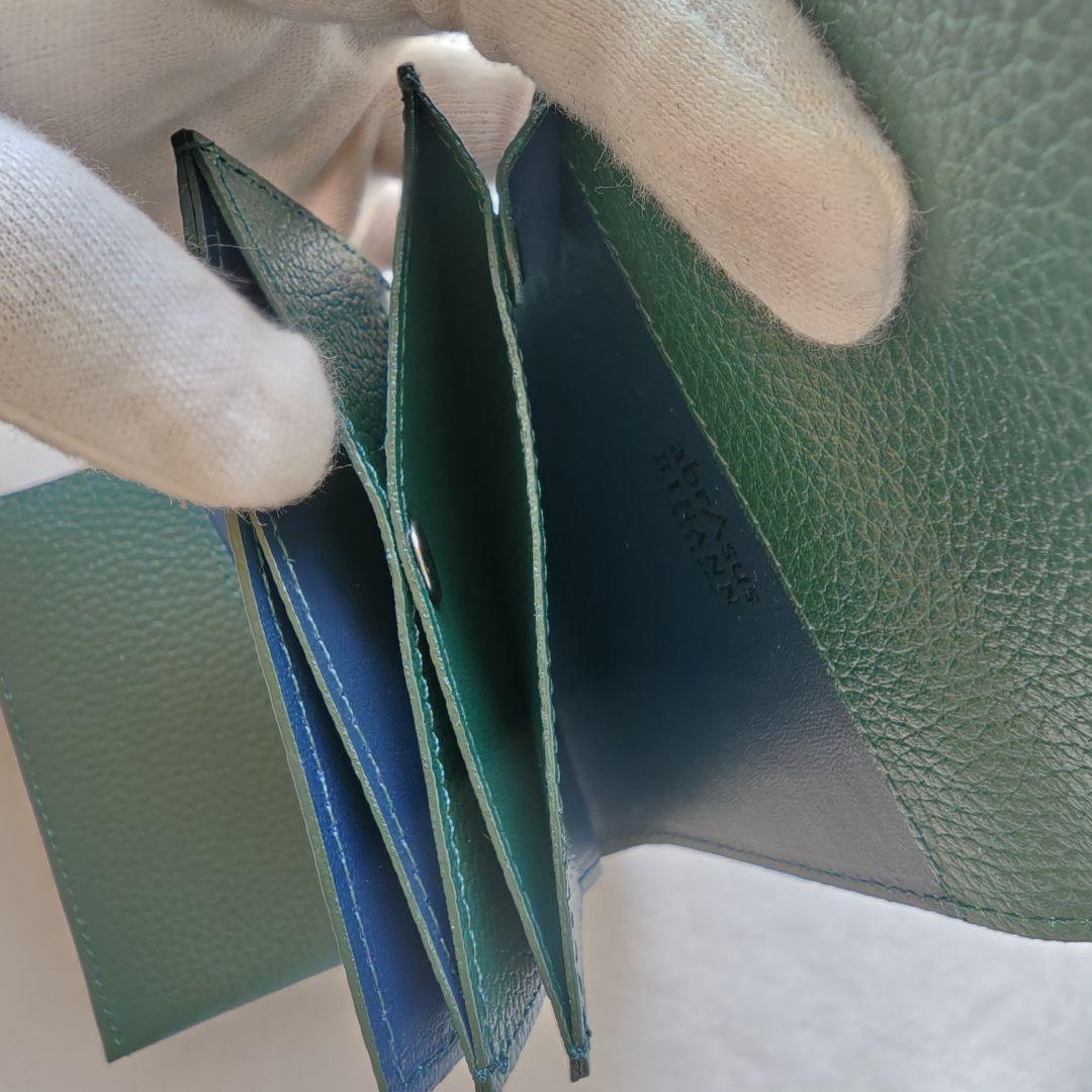 未使用　アブラサス abrasus ツインズミニ財布 グリーン 二つ折り財布