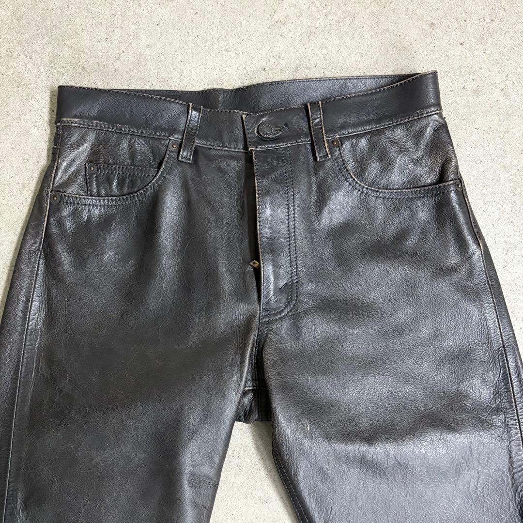 Levi's リーバイス　レザーパンツ　505-48 茶芯　牛革