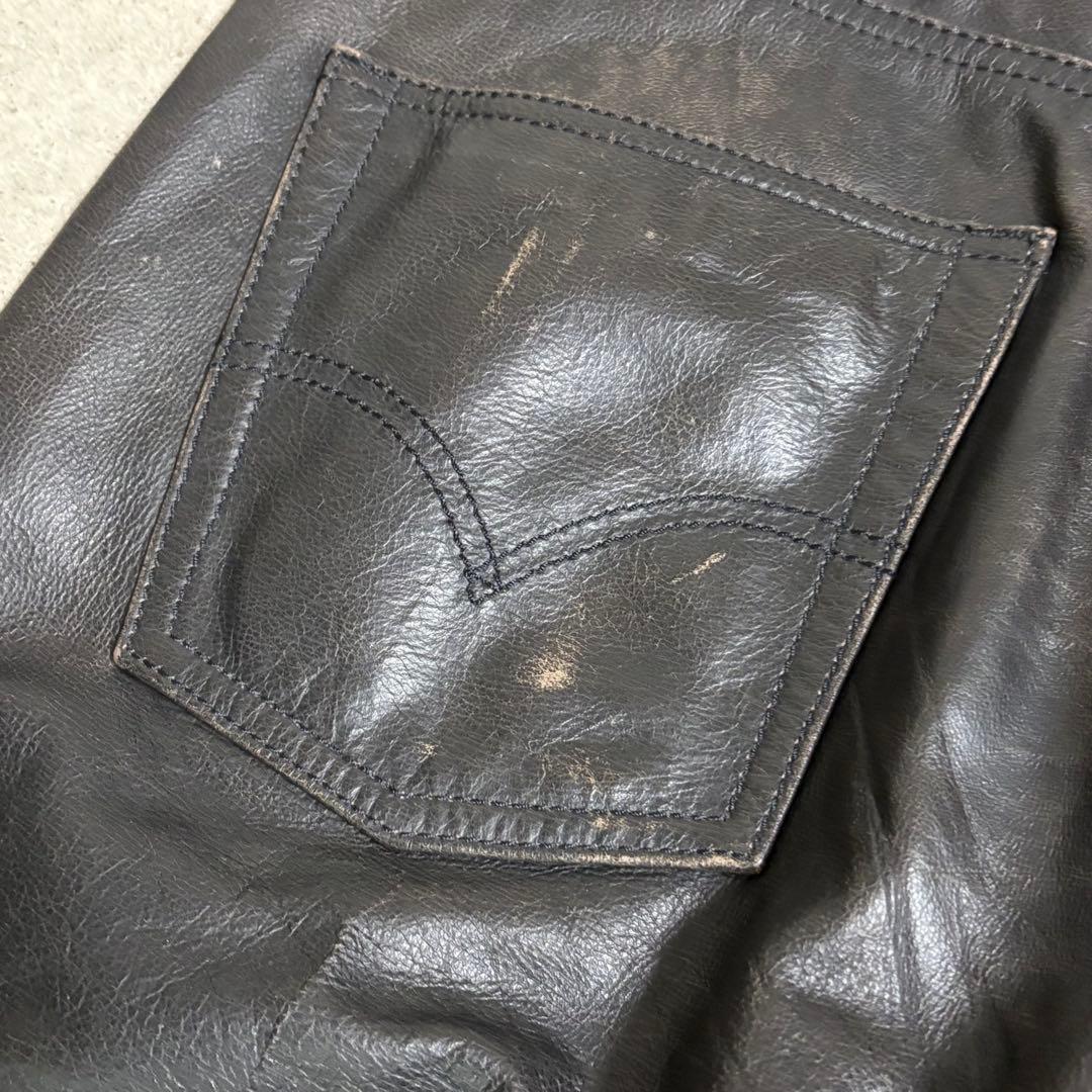 Levi's リーバイス　レザーパンツ　505-48 茶芯　牛革