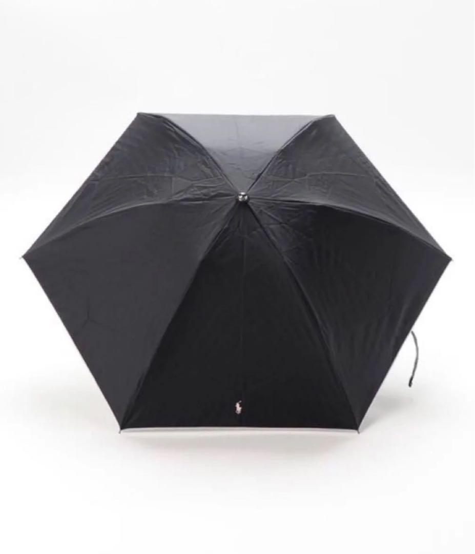 新品 ポロラルフローレン　折りたたみ　折り畳み　日傘 晴雨兼用　ブラック　黒