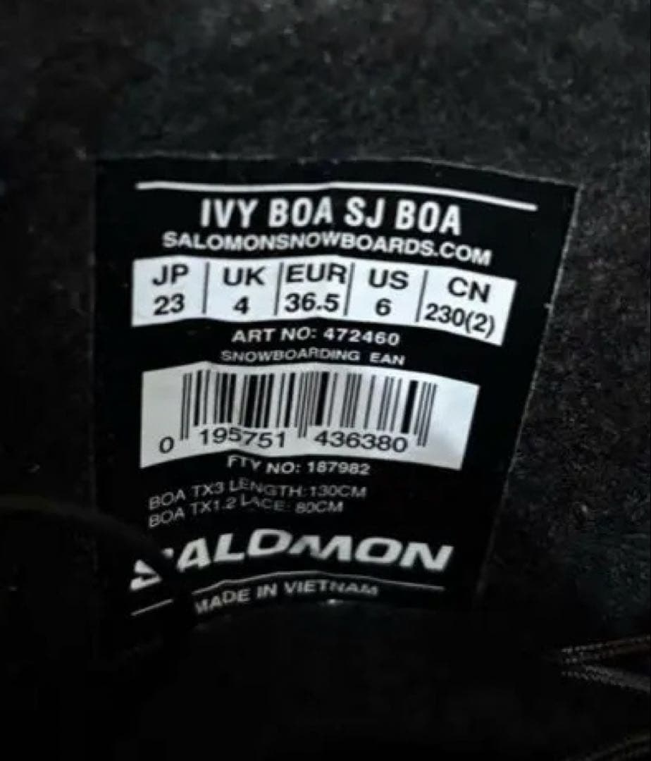 SALOMON IVY BOA SJ BOA 23-24 23.0㎝