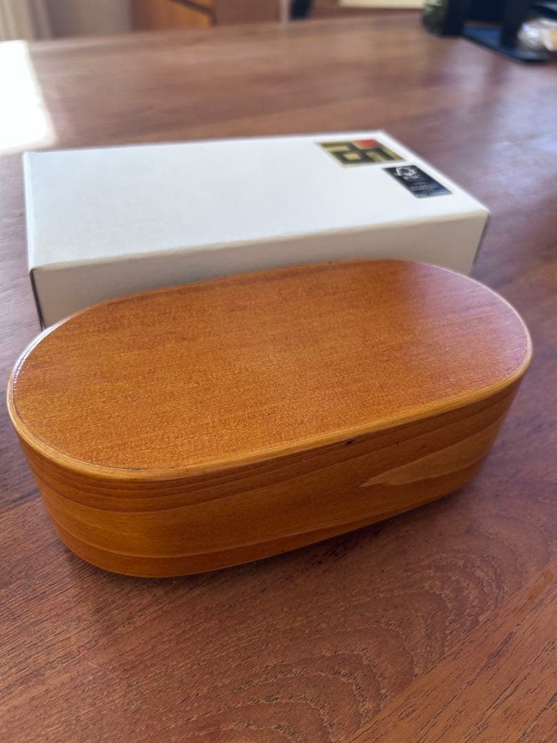 4代目ぬし熊　摺漆塗り　小判型弁当箱