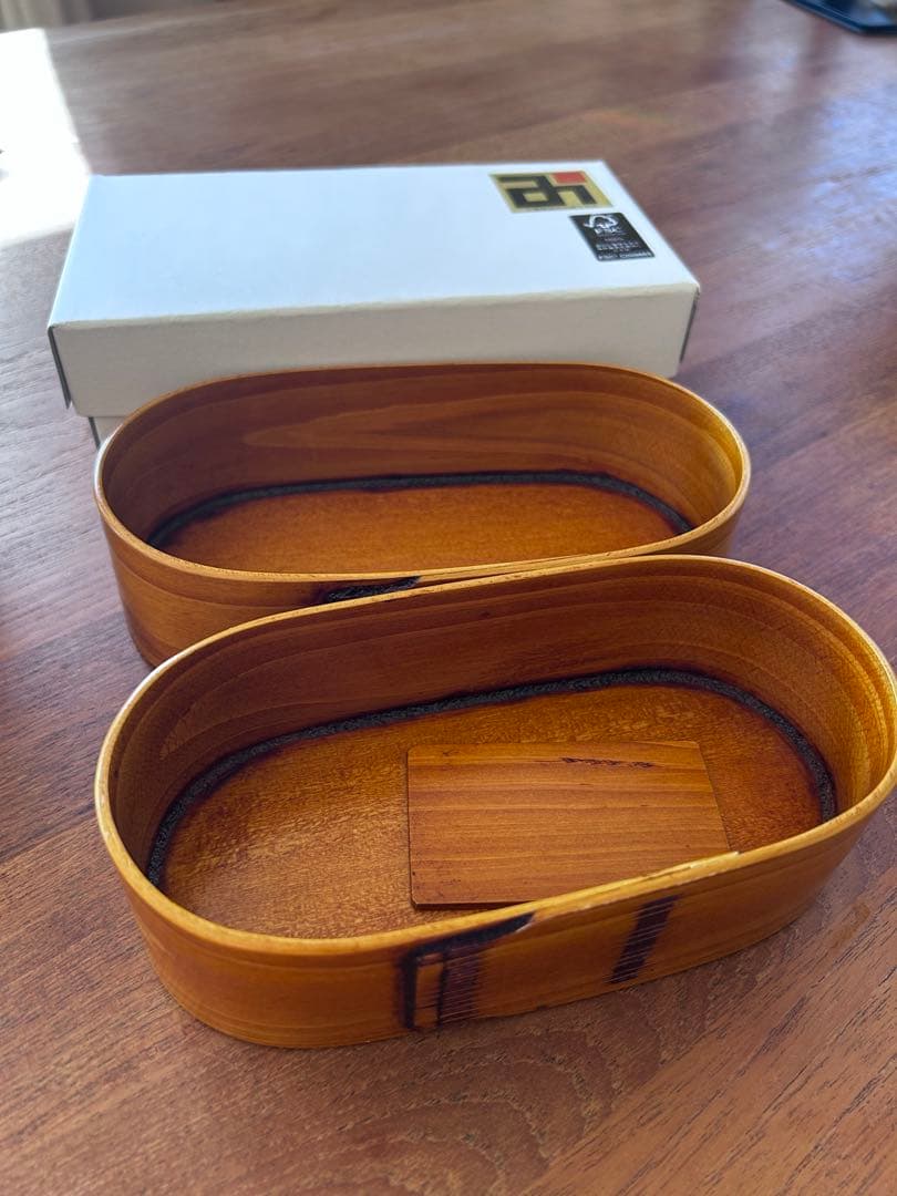 4代目ぬし熊　摺漆塗り　小判型弁当箱