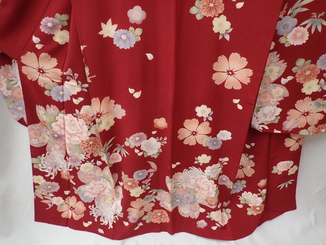 秀品 やまと謹製 正絹 振袖 袋帯 帯地 帯揚げ 全4点セット 身丈156cm