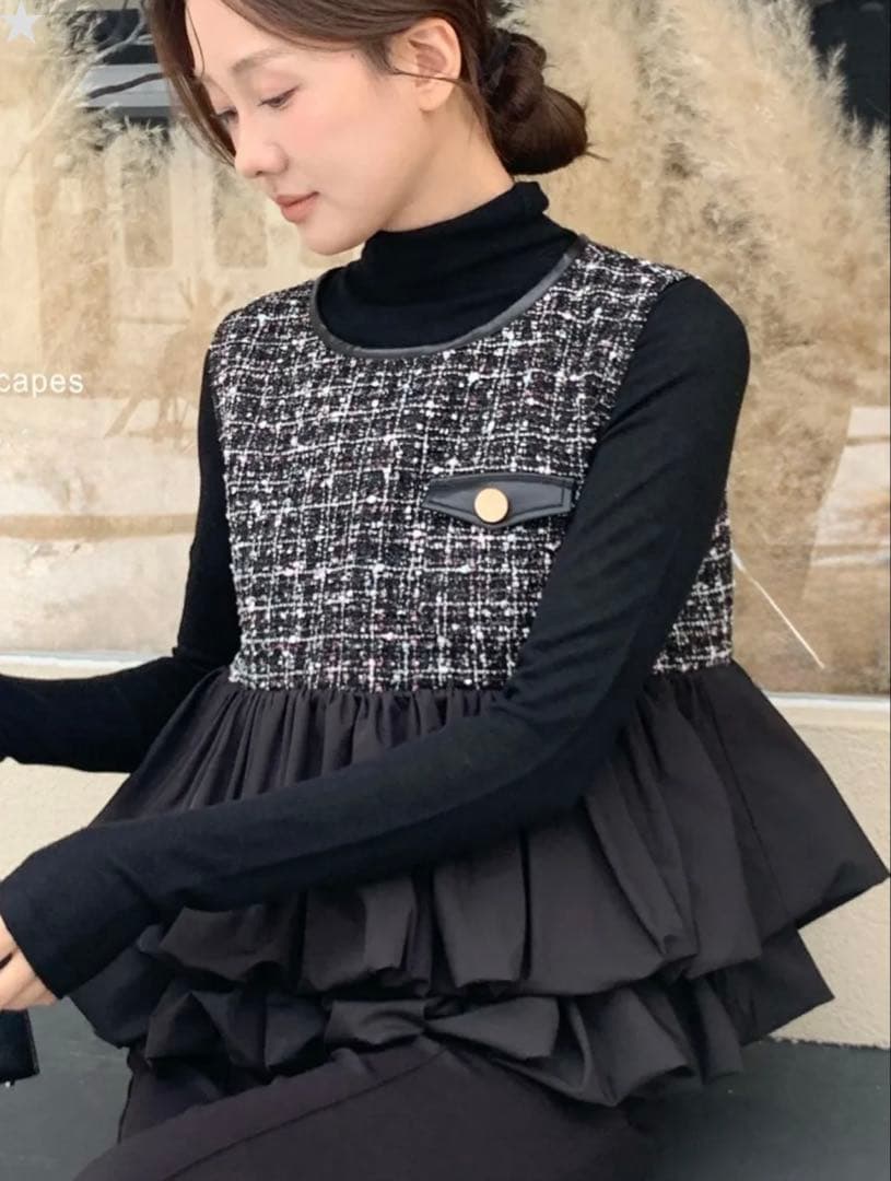 BIRTHDAY BASH ツイードドッキングトップス