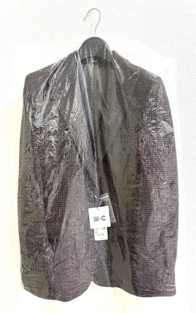 完売 ユニクロC ツイードテーラードジャケット M ダークブラウン ツィード