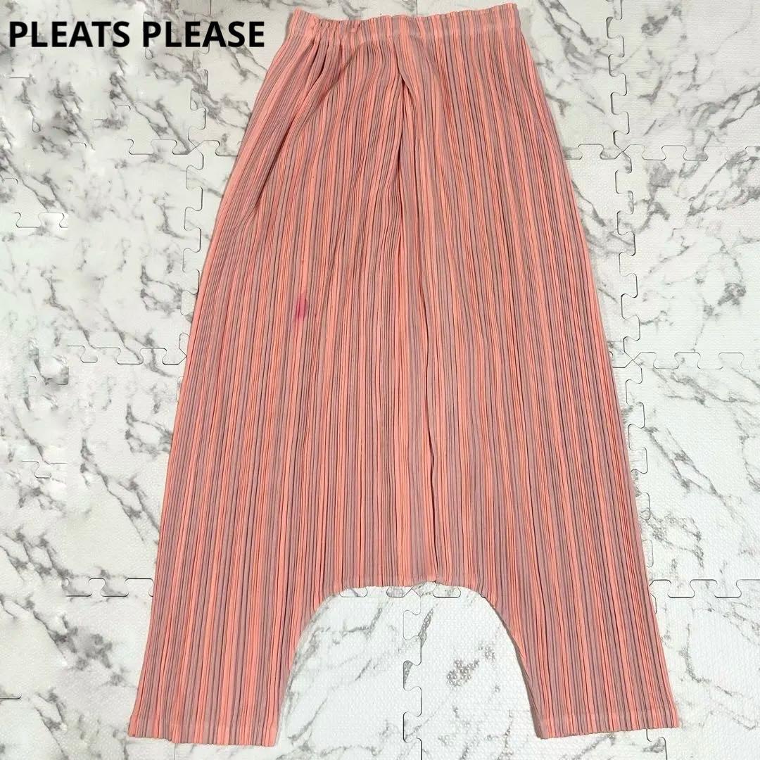 希少✨ プリーツプリーズ サルエルパンツ ピンク 異素材 サイズ3