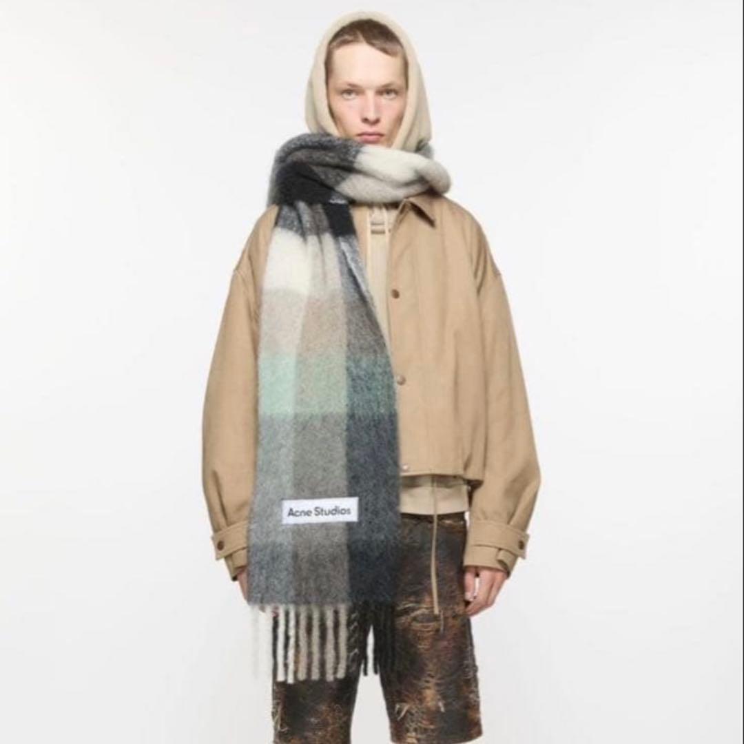 AcneStudios モヘアチェックスカーフ