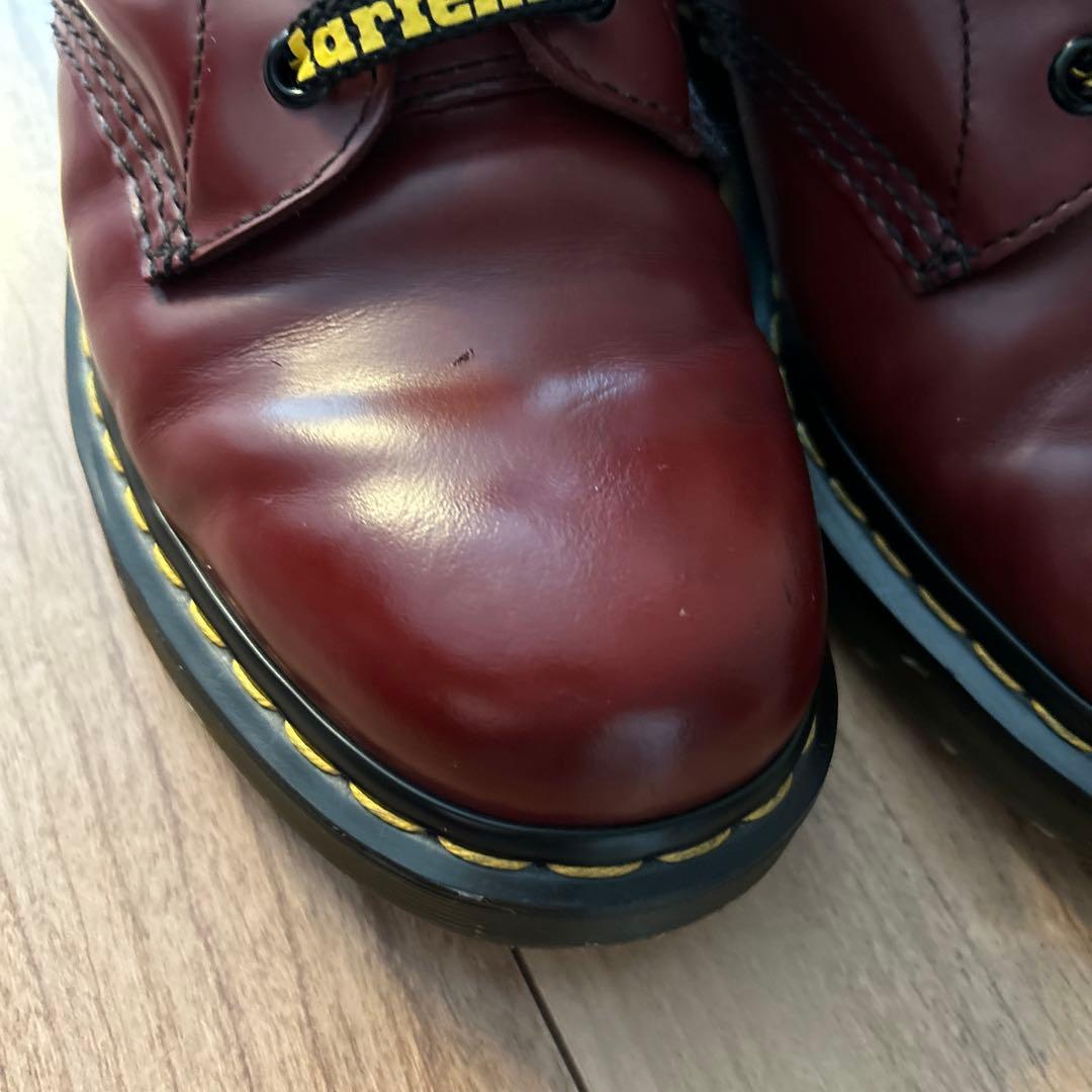 ドクターマーチン 1460 8ホールブーツ　UK8 チェリーレッド　新品ロゴ靴紐