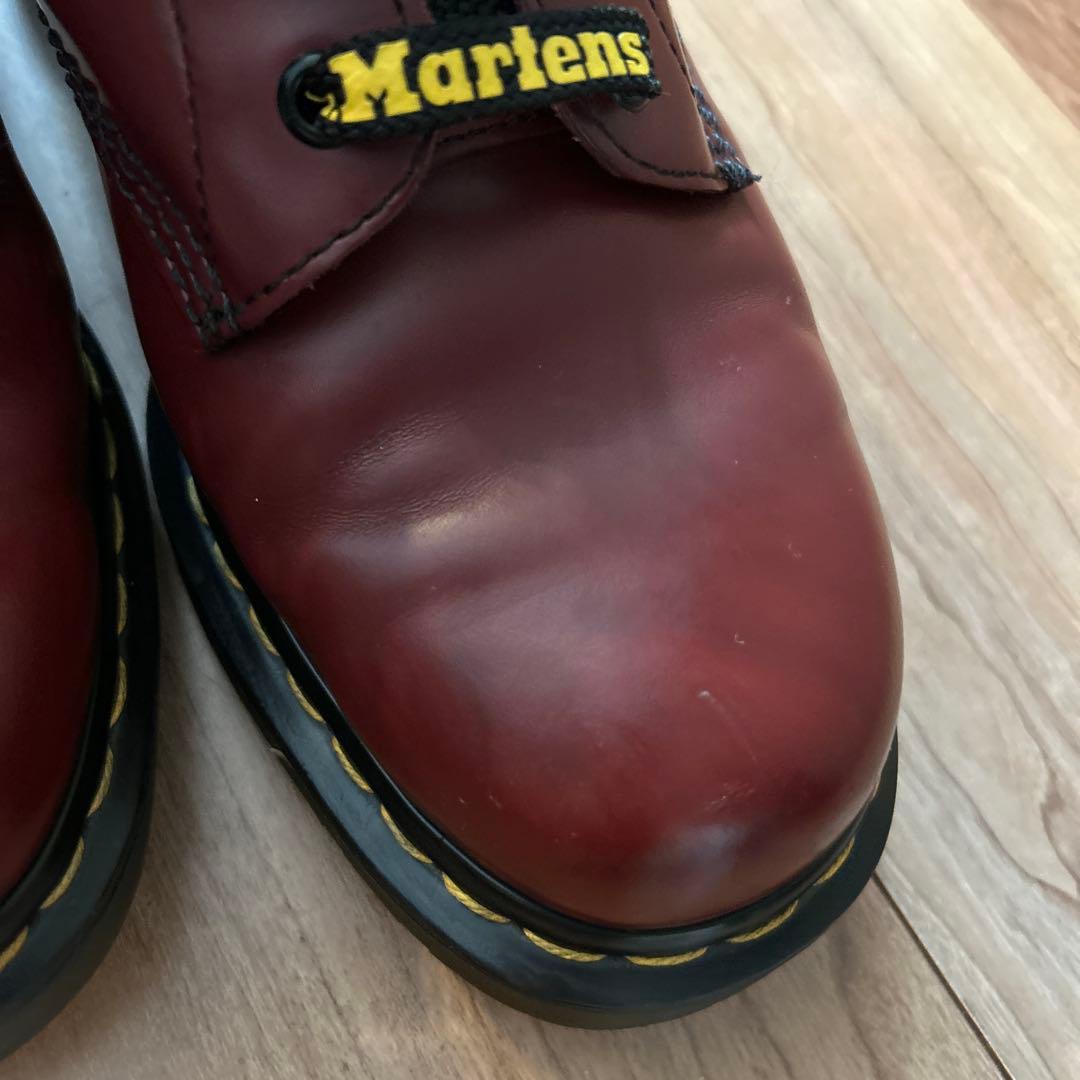 ドクターマーチン 1460 8ホールブーツ　UK8 チェリーレッド　新品ロゴ靴紐