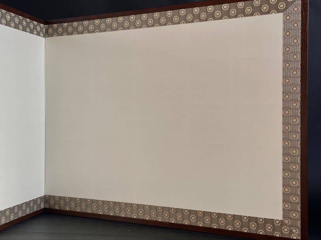 割引❗️【美品】「母」 菊花 丸紋 風炉先屏風 桑縁 茶道具 （127①）