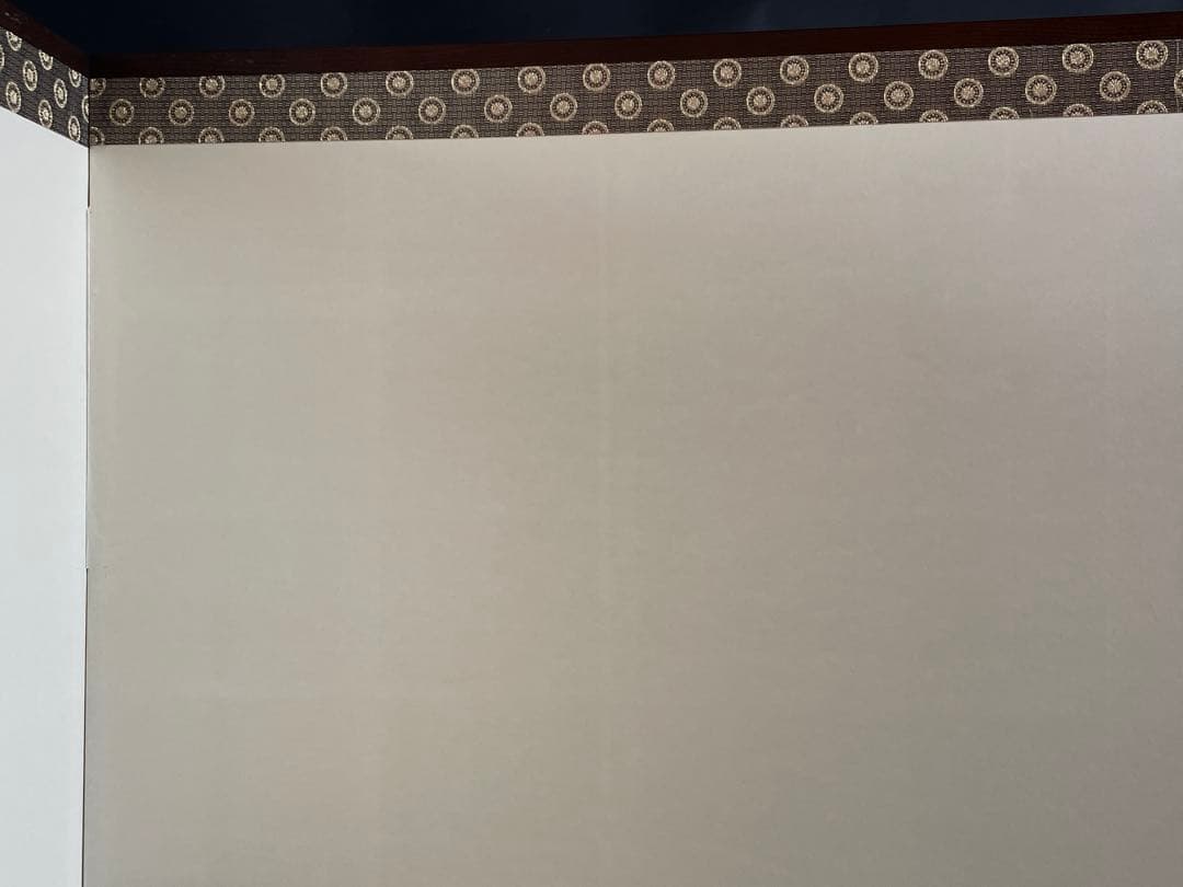 割引❗️【美品】「母」 菊花 丸紋 風炉先屏風 桑縁 茶道具 （127①）