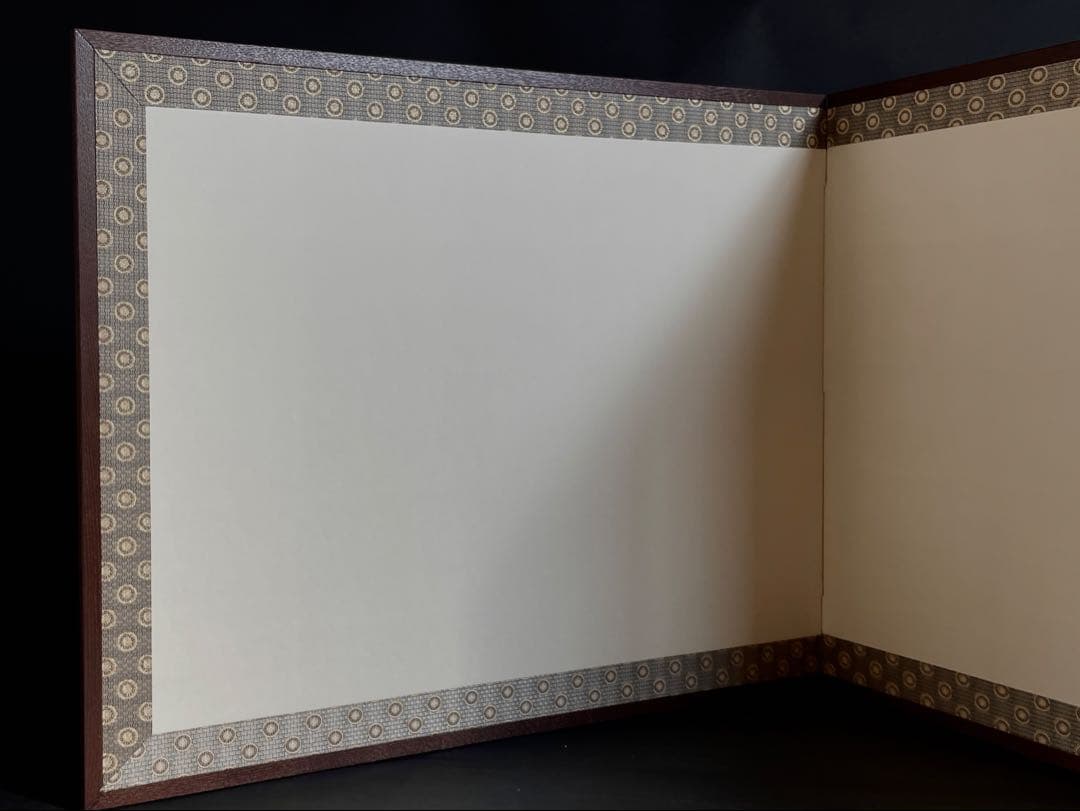 割引❗️【美品】「母」 菊花 丸紋 風炉先屏風 桑縁 茶道具 （127①）