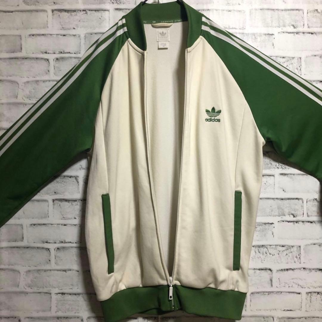 美品2XL⭐️90s adidas トラックジャケット 刺繍vintage 薄緑