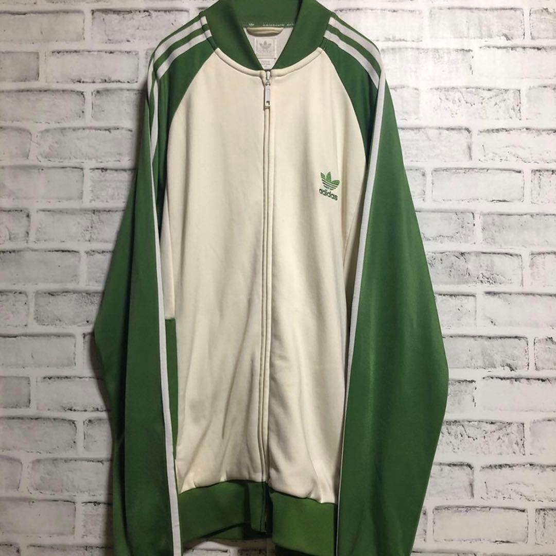 美品2XL⭐️90s adidas トラックジャケット 刺繍vintage 薄緑