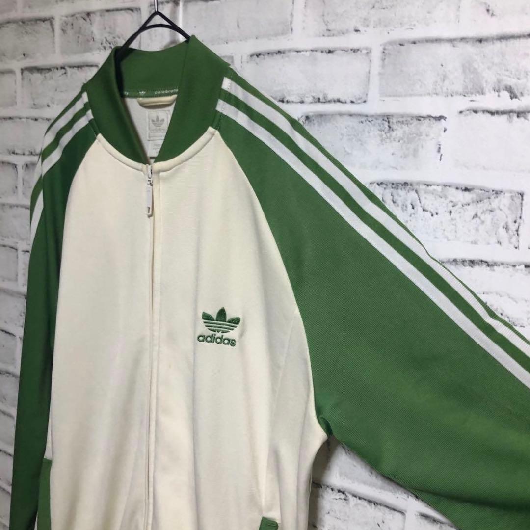 美品2XL⭐️90s adidas トラックジャケット 刺繍vintage 薄緑