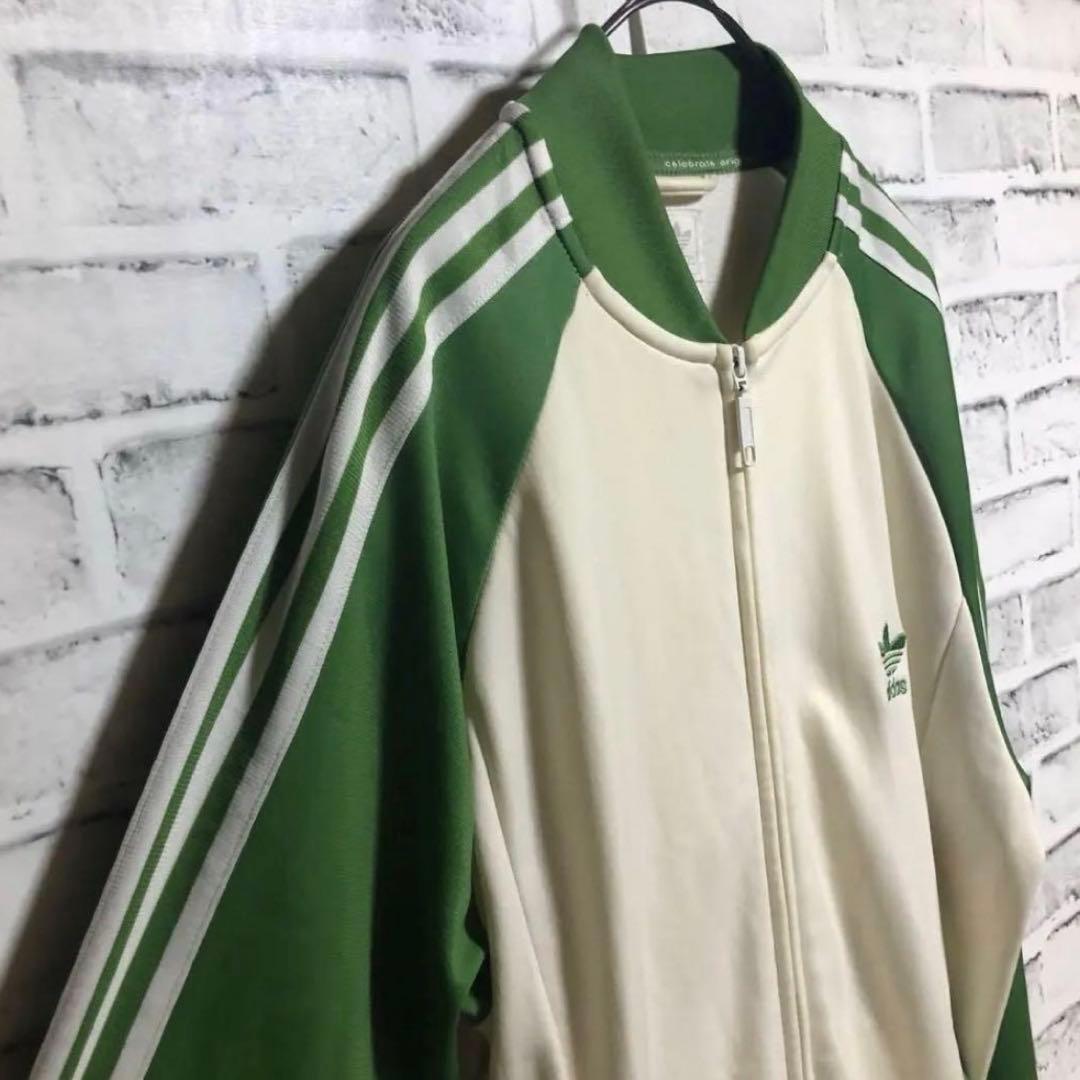 美品2XL⭐️90s adidas トラックジャケット 刺繍vintage 薄緑