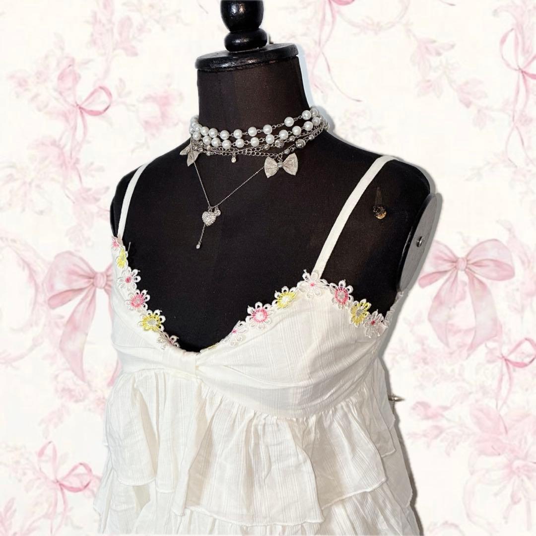 y2k LIZ LISA キャミ ティアード チュニック リボン ウィッシュコア