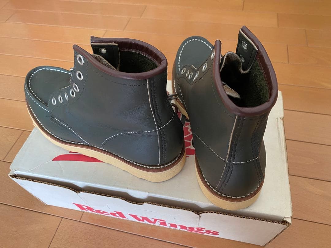 良品 レッドウイングredwing 8180 カーキ 四角犬タグ US4 1/2
