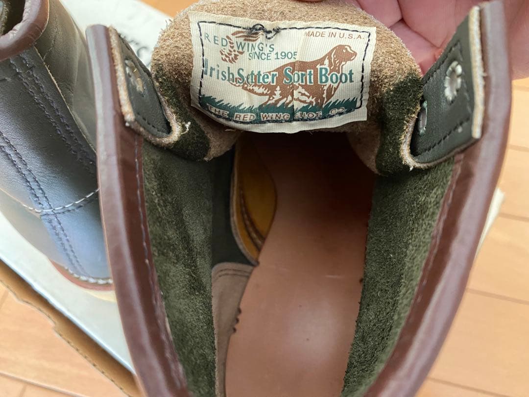 良品 レッドウイングredwing 8180 カーキ 四角犬タグ US4 1/2