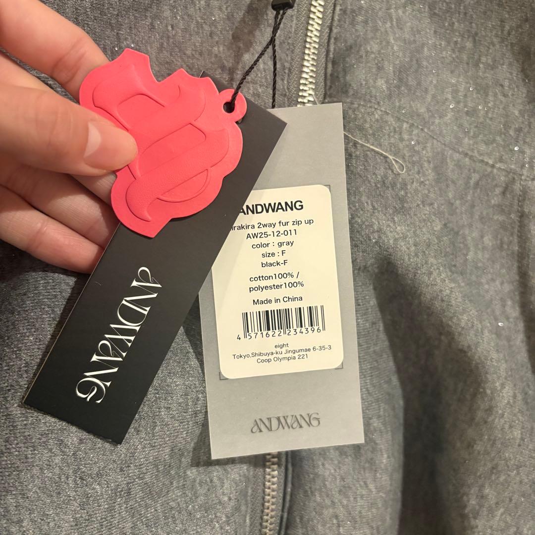 【新品】andwang kirakira 2way fur zipup