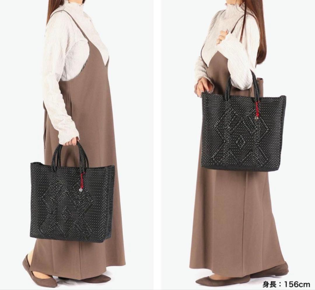 オホデメックスplastic cago tote regular 黒かごバッグ