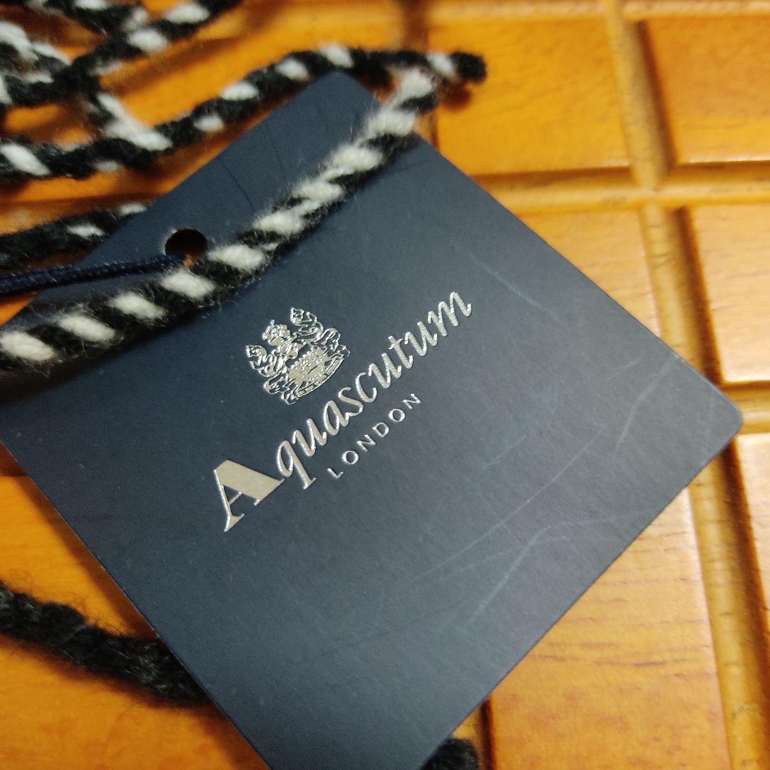 【新品】Aquascutumアクアスキュータム ネイビー マフラーカシミヤ100