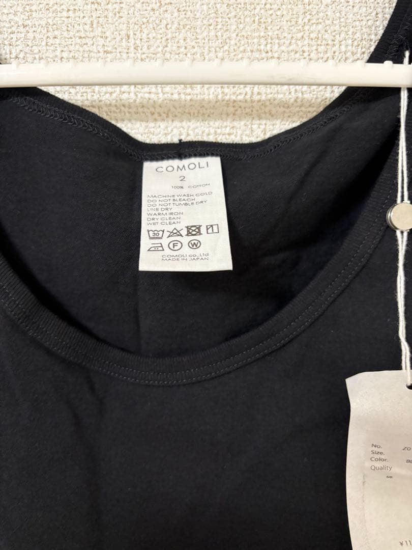24SS COMOLI サープラスタンクトップ BLACK 2