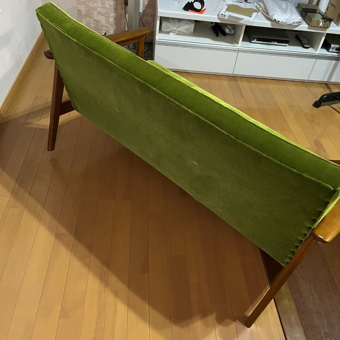 カリモク60 Kチェア 2シーター モケットグリーン ソファ 2人用