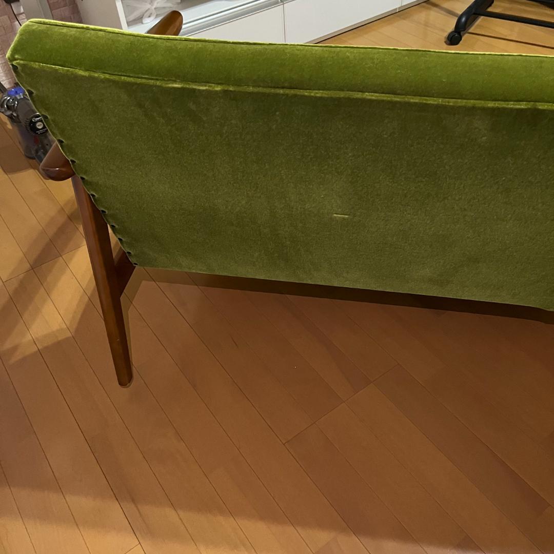 カリモク60 Kチェア 2シーター モケットグリーン ソファ 2人用