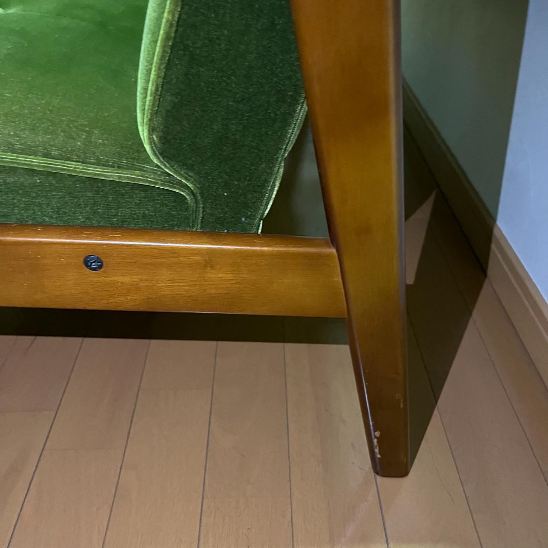 カリモク60 Kチェア 2シーター モケットグリーン ソファ 2人用