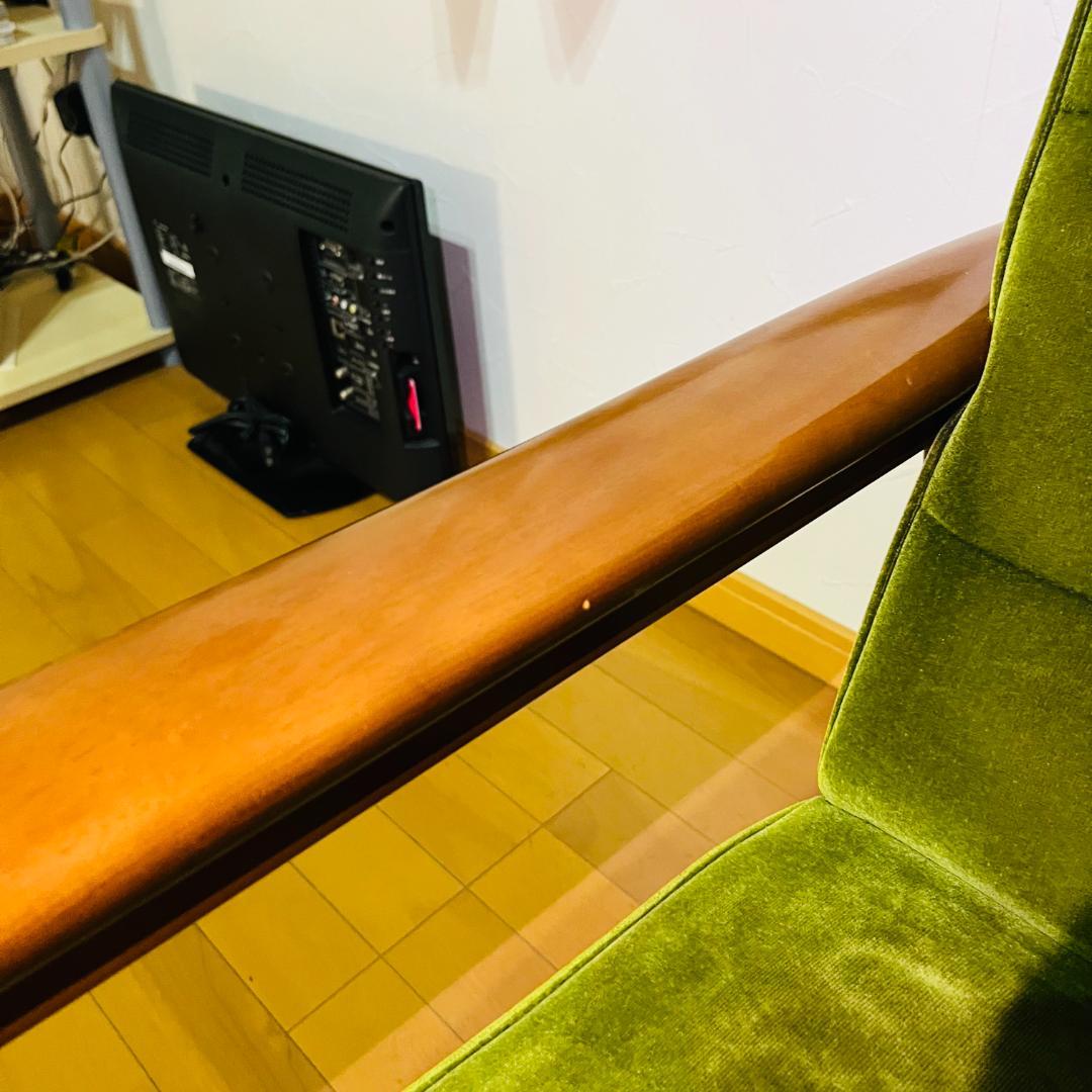 カリモク60 Kチェア 2シーター モケットグリーン ソファ 2人用