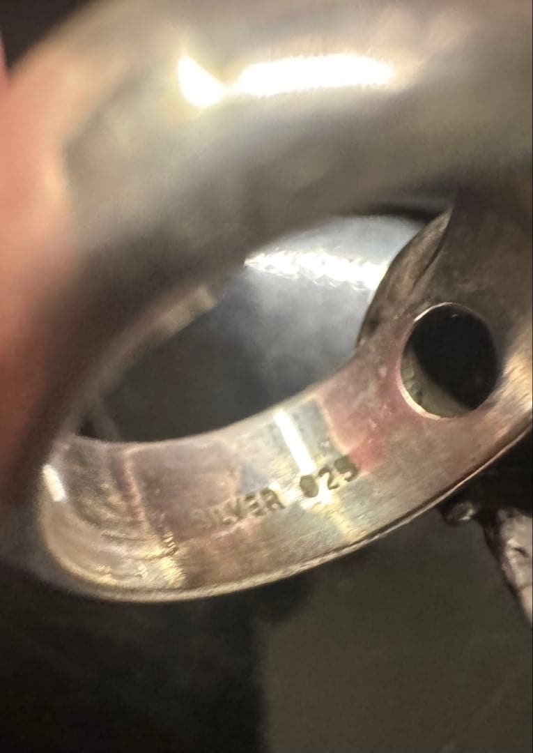 ハンドメイド　スカルヘッドリング　シルバー925