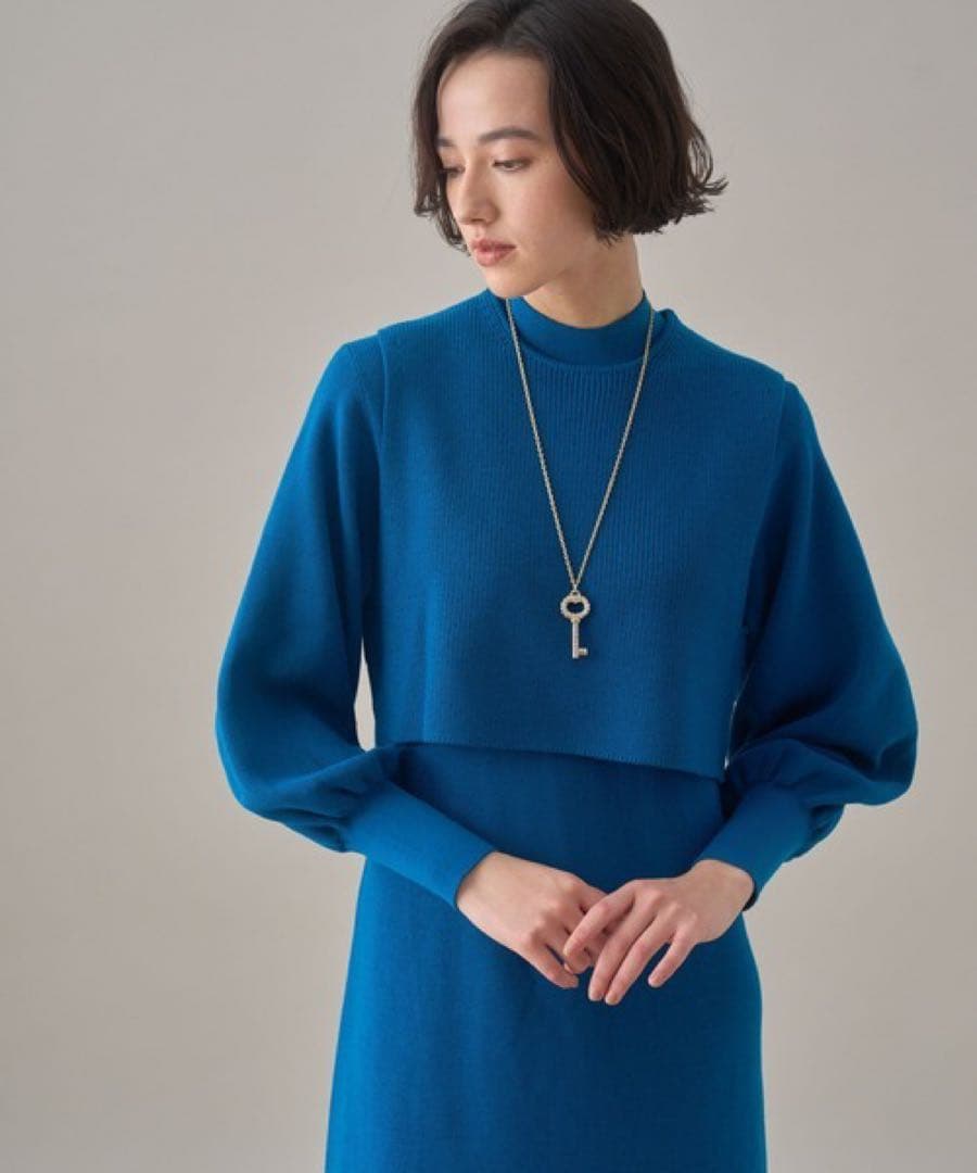 22AW♡ANAYI アナイメリノウールアンサンブルニットワンピース 36