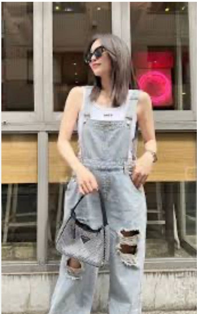 美品‼️MIRROR9 ダメージ　デニム　サロペット　完売品