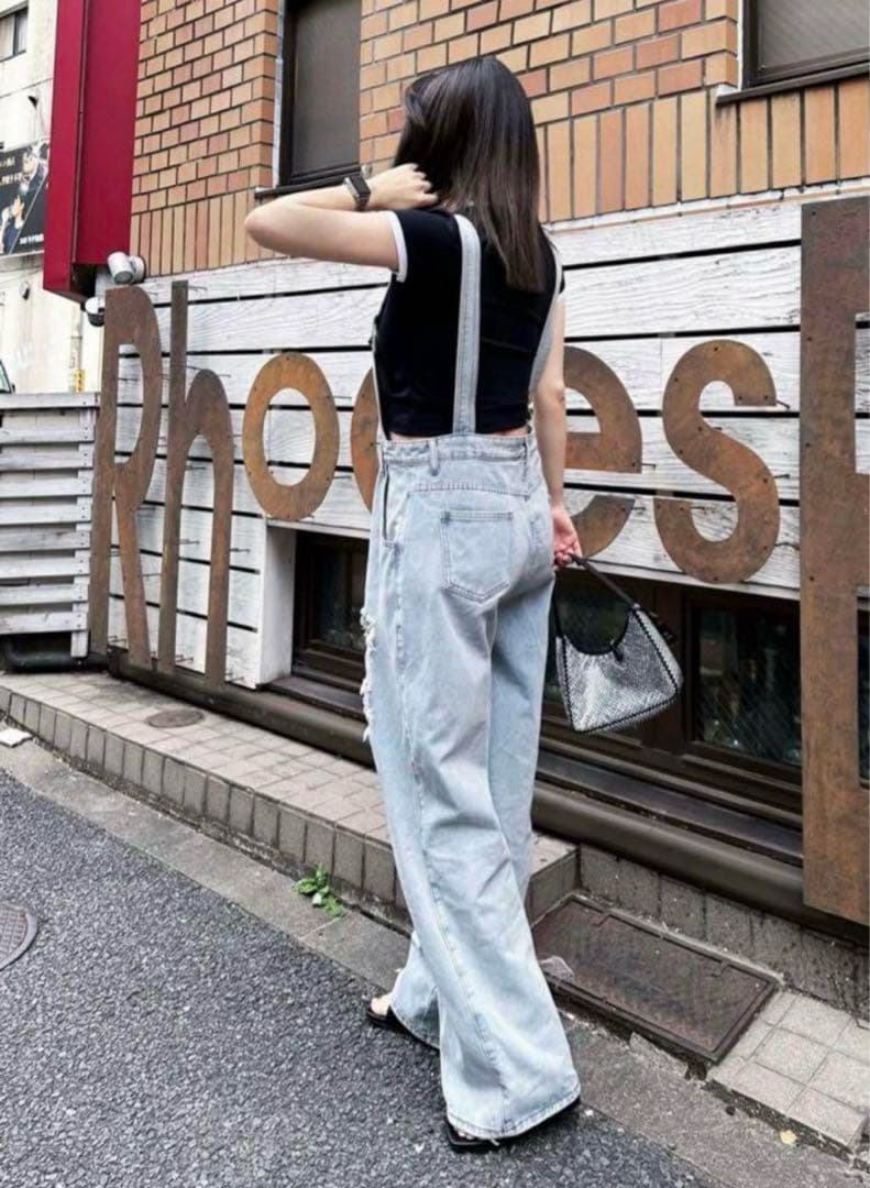 美品‼️MIRROR9 ダメージ　デニム　サロペット　完売品