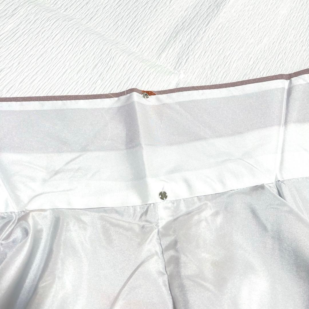 【美品✨】東レシルック　洗える着物　小紋　黄みのグレー　くすみピンク　縦縞　G7