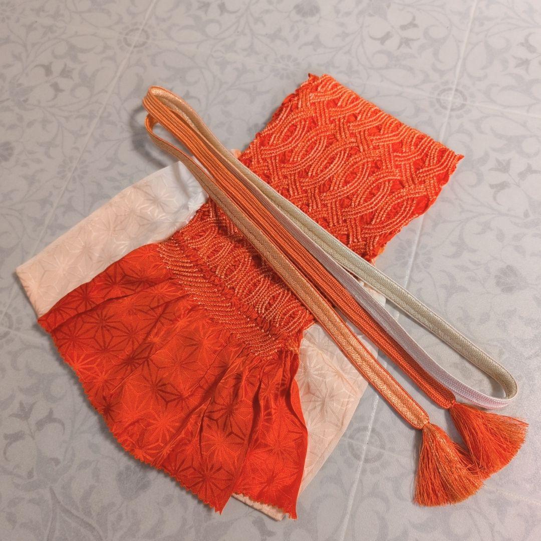 訪問着　フルセット　着物　正絹　ブラウン橙　金駒刺繍　花　O6